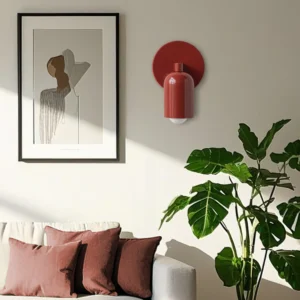Home red single up or down cylinder wall light