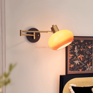 orange glass long adjustable wall light 