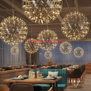 dengge stanless steel silver ball hanging light