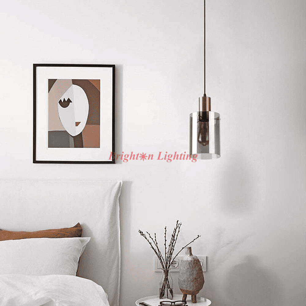 dengge smoke cylinder glass hanging light dengge smoke cylinder glass hanging light