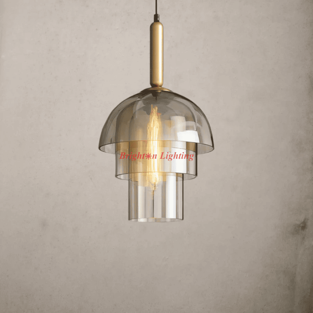dengge amber glass with 3 layer glass hanging light dengge amber glass with 3 layer glass hanging light