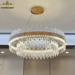 dengge crystal glass stick with gold body hanging light