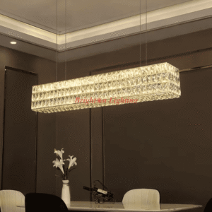 Home dengge crystal rectangle hanging light