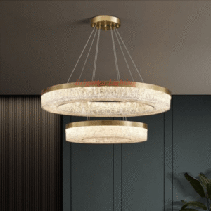 hairline gold double ring hanging light