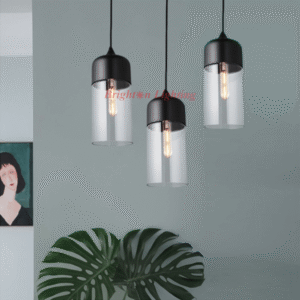 smoke glass black hanging light
