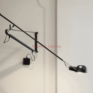 dengge super long arm black wall light