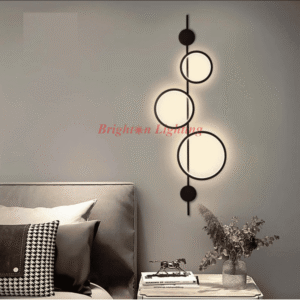 dengge hairline copper triple ring wall light