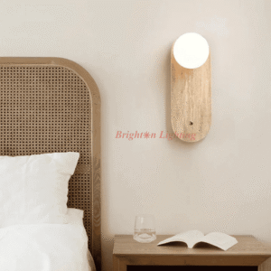 dengge natural stone oval body with ball wall light