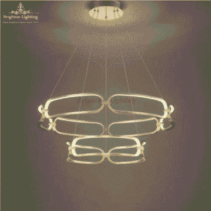 dengge gold body double ring hanging light