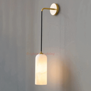 cylinder marble hanging wall light