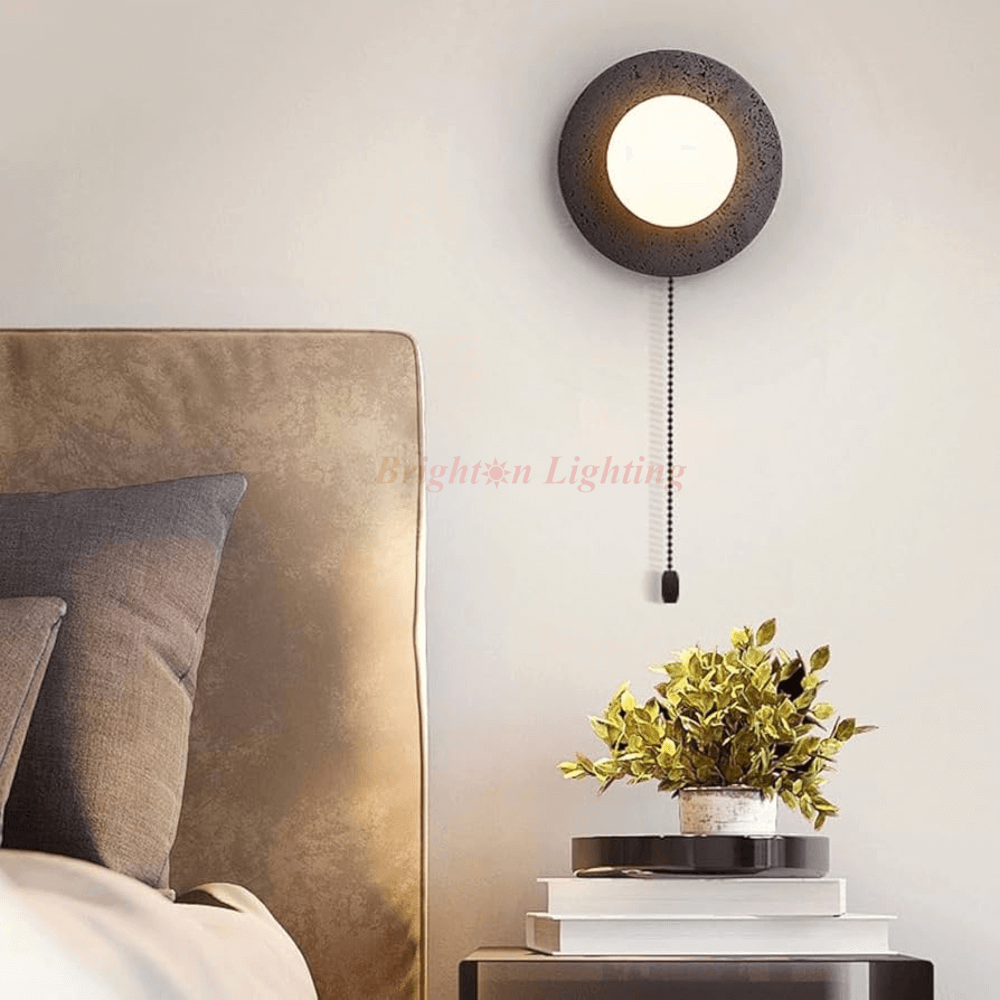 natural stone with glass ball wall light natural stone with glass ball wall light