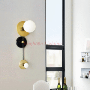 double glass ball wall light