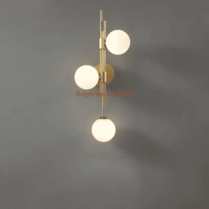 dengge 3 head opal globe wall light