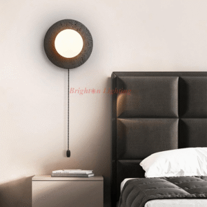 natural stone with glass ball wall light