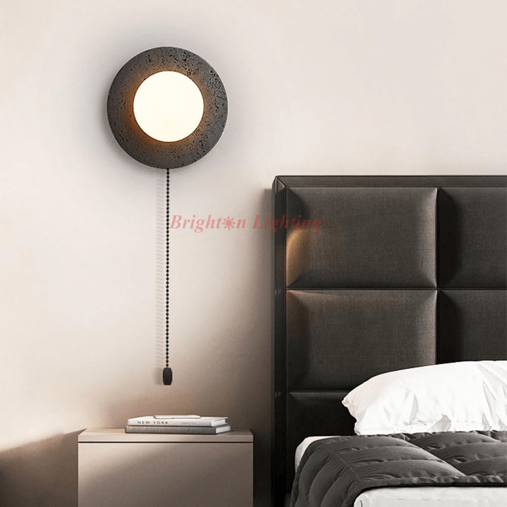 natural stone with glass ball wall light natural stone with glass ball wall light