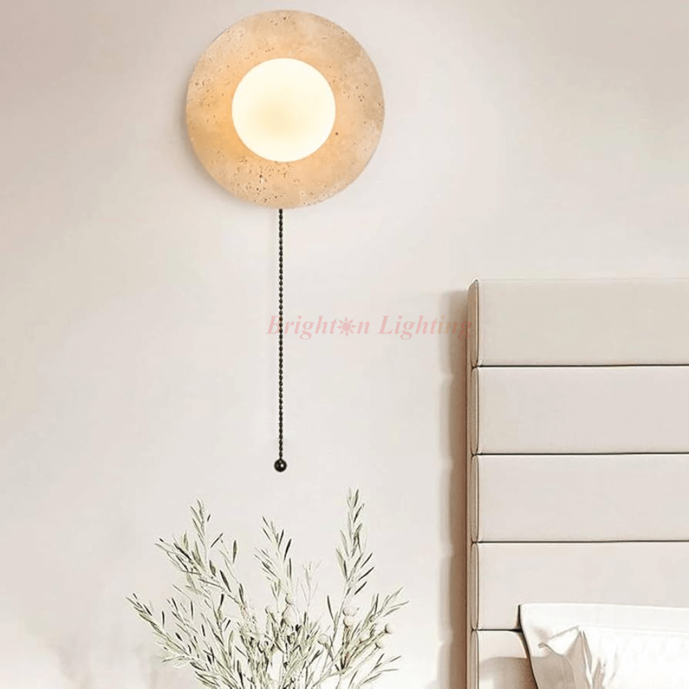 maple natural stone with glass ball wall light maple natural stone with glass ball wall light
