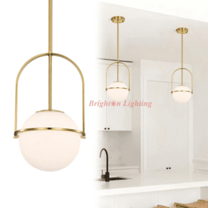 dengge black globe pendant light brass adjustable height