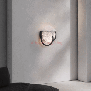 Home black frame double round wall light
