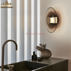 dengge amber double glass wall light