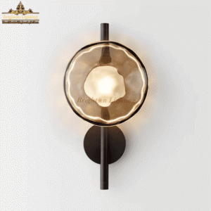 dengge black+smoke glass wall light