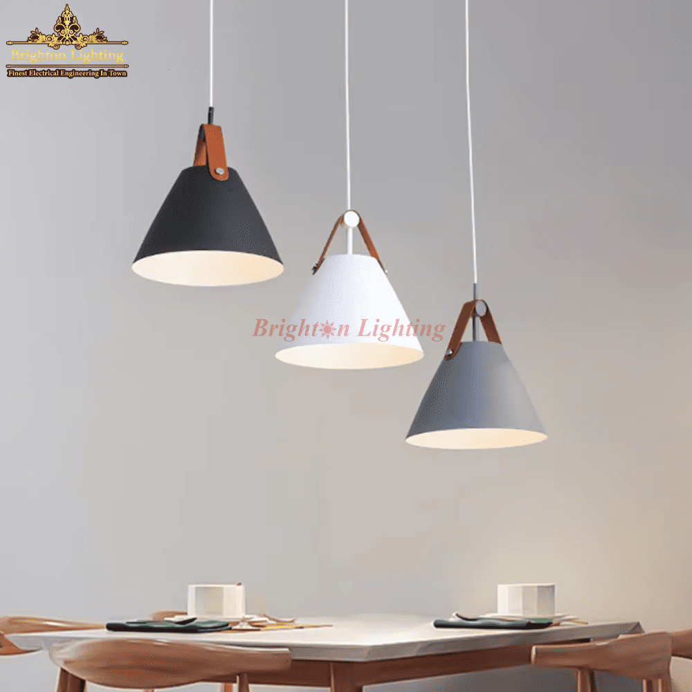 dengge grey leather + iron pendant light dengge grey leather + iron pendant light