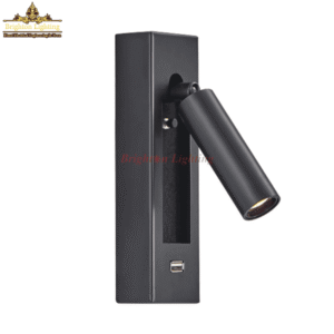 dengge black(usb) recess bed side rectangle wall light