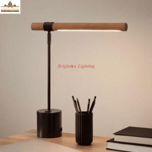 dengge black body with walnut wood table lamp