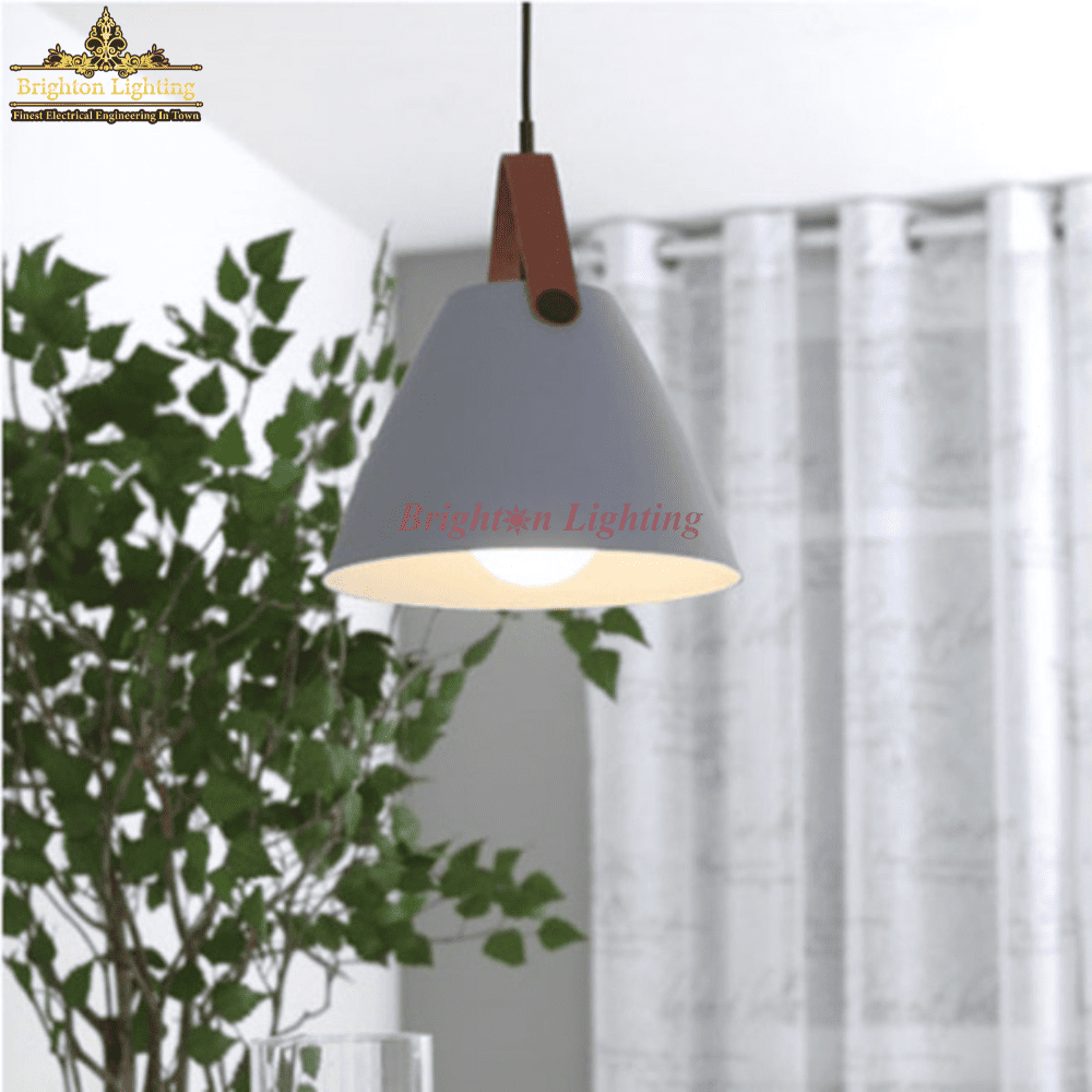 dengge grey leather + iron pendant light dengge grey leather + iron pendant light