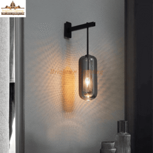 dengge smoke glass +black body net wall light