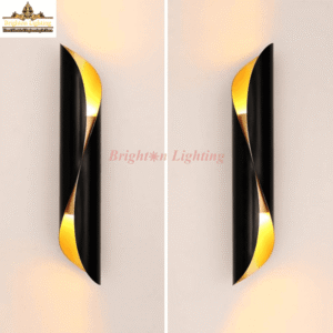 dengge twist black+inner gold 2 head wall light