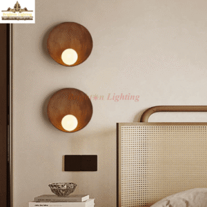 dengge walnut shell wall light with globe