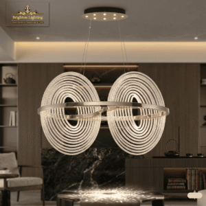 wms avant garde celestial double ring pendant light chandelier