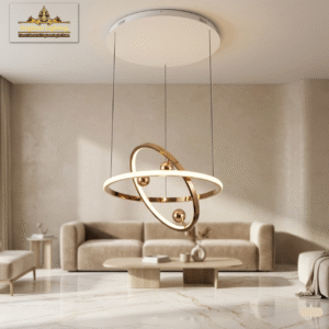 wms modern galaxy led pendant chandelier gold & sphere 3 light