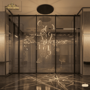 wms geometric led cascading chandelier rose gold modern cluster pendant