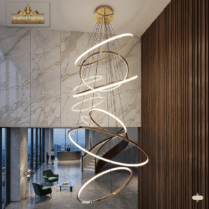 wms luxury modern led ring chandelier – large gold statement pendant light