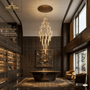 wms grande gold tubular glass chandelier modern luxury multi light pendant