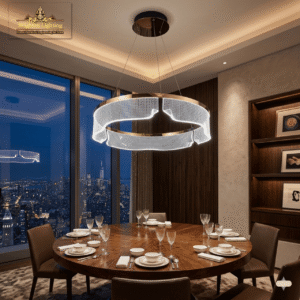 wms aura wave modern led ring chandelier | luxury pendant light