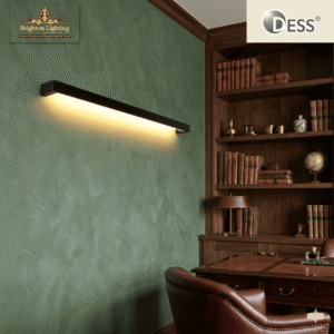 dess modern linear led wall sconce | matte black matt white minimalist long bar wall light for living room, bedroom & office (warm white)