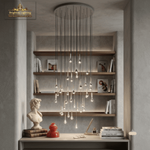 wms astraea teardrop cascade chandelier – multi light modern pendant raindrop ceiling fixture