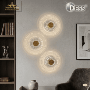 dess modern ripple glass wall light | luxury gold & brass sconce