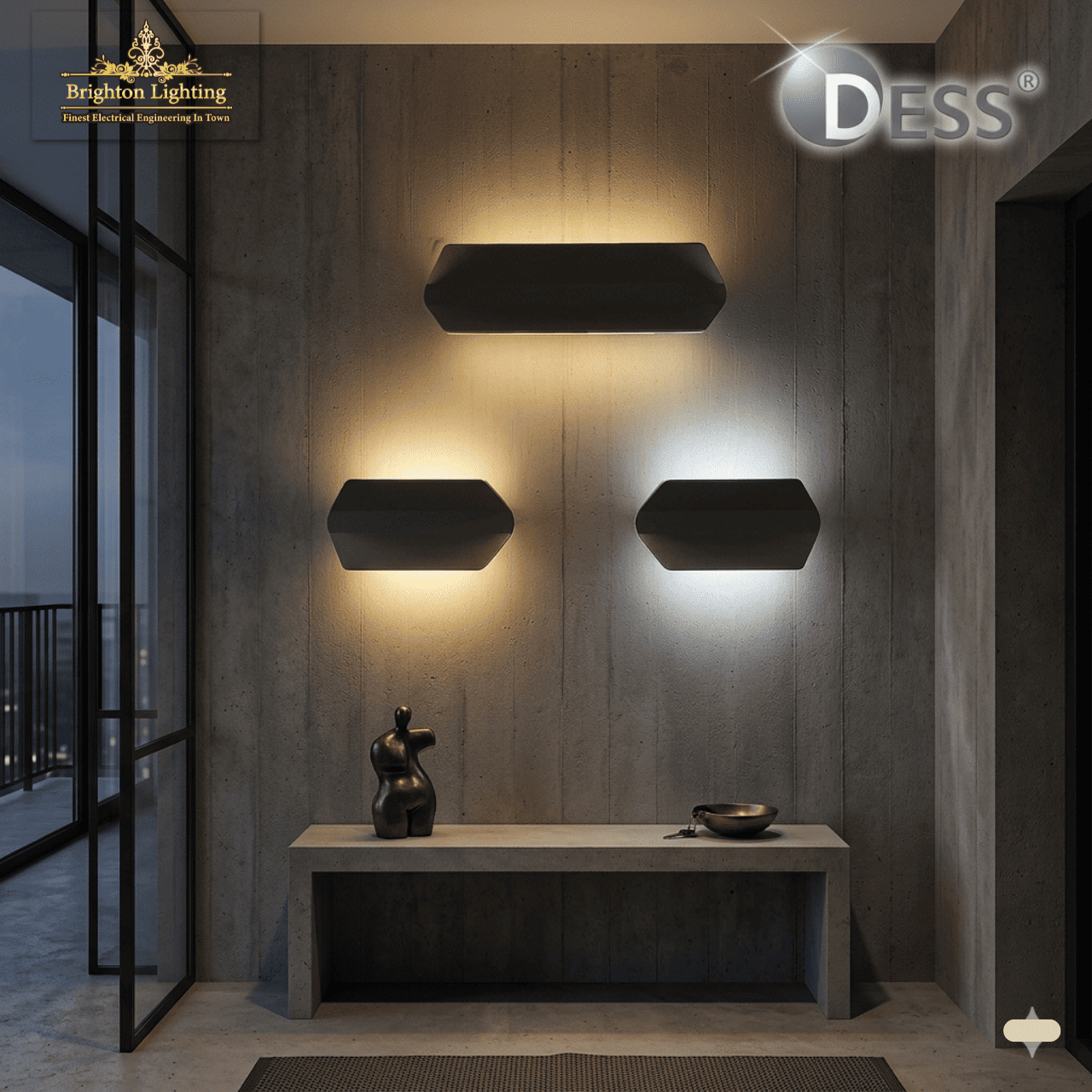dess® modern hexagonal led wall sconce set | minimalist geometric backlit wall light trio for bedroom & living room dess® modern hexagonal led wall sconce set | minimalist geometric backlit wall light trio for bedroom & living room