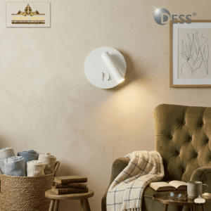 dess minimalist round wall light | adjustable bedside spotlight