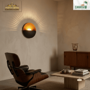cahaya led modern radial eclipse wall light – ip65 waterproof indoor/outdoor luxury wall sconce (7w cob, 3000k warm white) | fy 553 730gb