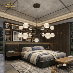 wms contemporary 13 light pendant ceiling fixture, stainless steel & acryl